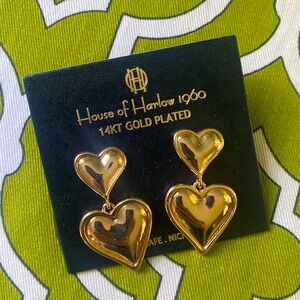 House of Harlow Double Heart Earrings